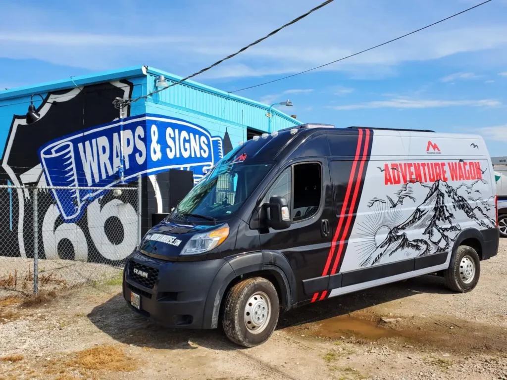 Dodge ProMaster wrap. Full wrap Dodge van. Adventure wagon.